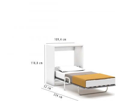 Eenpersoons opklapbed Capsule bed en bureau