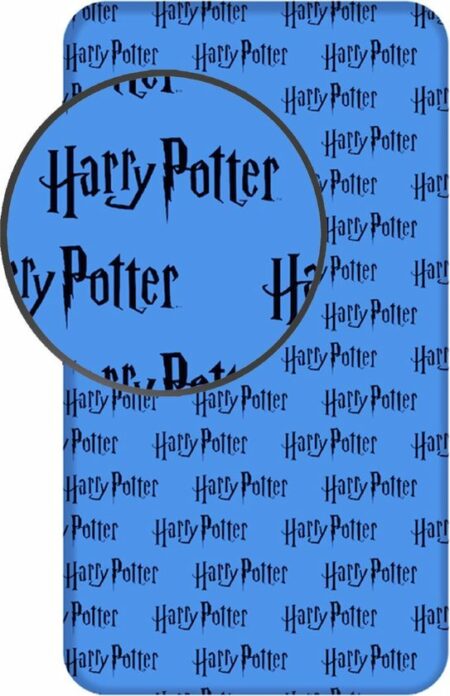Harry Potter Hoeslaken Blauw - Eenpersoons - 90 x 200 cm - Katoen