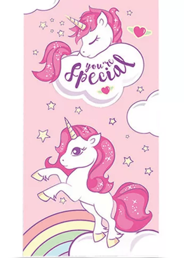 Unicorn Strandlaken you're special - 70 x 140 cm roze