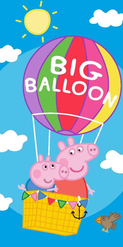 Peppa Pig strandlaken luchtballon  70 x 140 cm