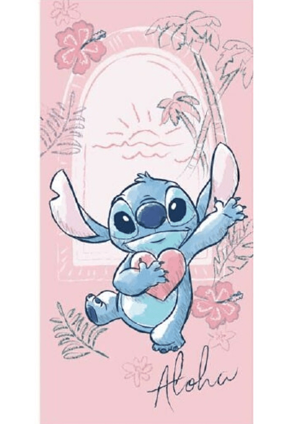 Stitch strandlaken Roze 70 x 140 cm Polyester