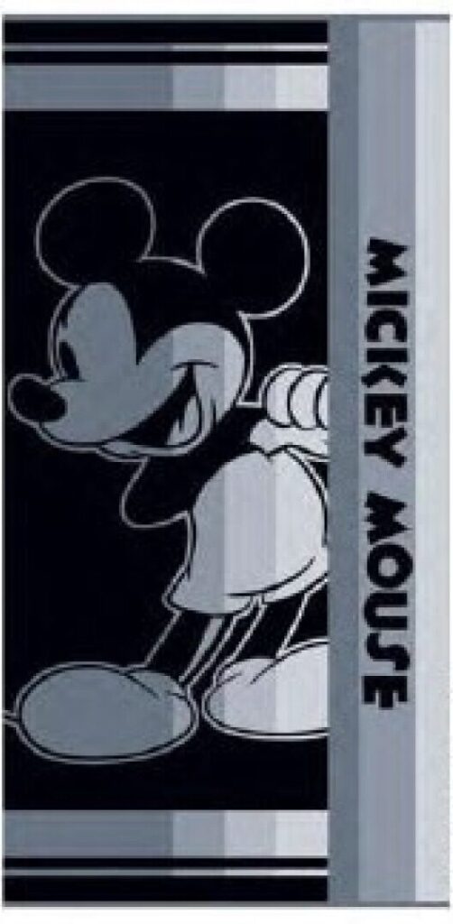 Mickey Mouse strandlaken zwart/wit 70 x 140 cm -Polyester