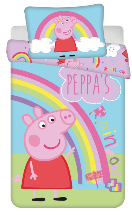 Peppa Pig ledikant dekbedovertrek Rainbow 100 x 135 cm - Katoen pre order