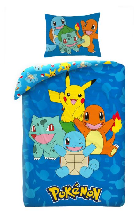 Pokémon Dekbedovertrek starters blauw  140 x 200 cm - pre order