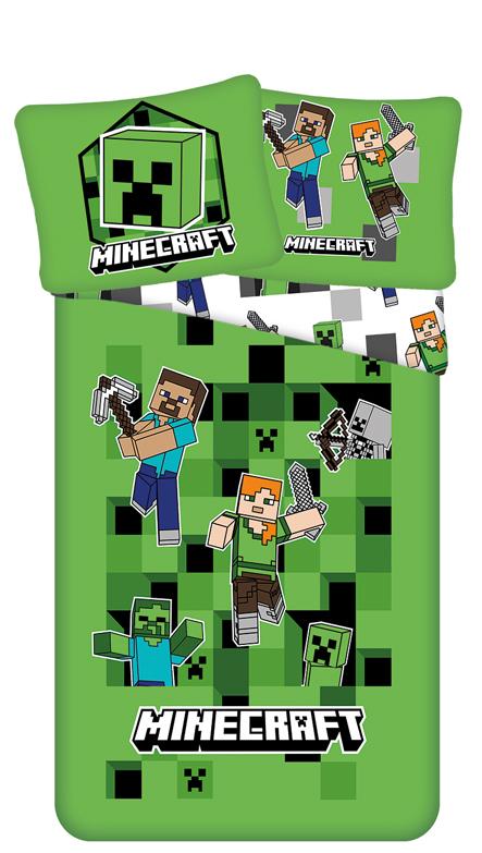 Minecraft Dekbedovertrek groen 140 x 200 cm -  microvezel