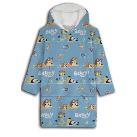 Bluey hoodie poncho blauw 7 - 14 jaar - polyester - pre order