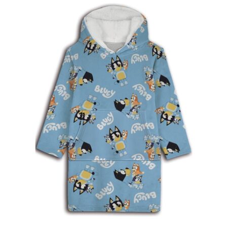Bluey hoodie poncho 7 - 14 jaar polyester - pre order