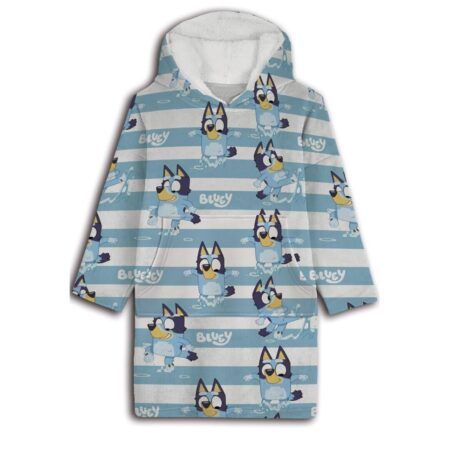Bluey hoodie poncho strepen 7 - 14 jaar polyester - pre order