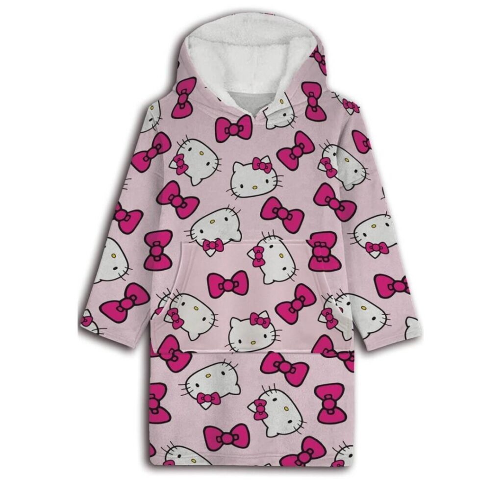 Hello Kitty hoodie poncho roze 7 - 14 jaar - polyester - pre order