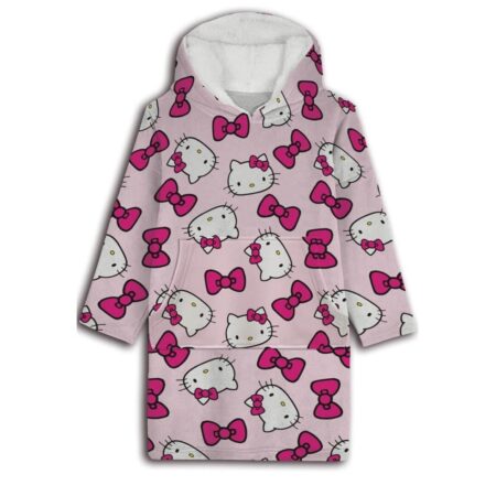 Hello Kitty hoodie poncho roze 7 - 14 jaar - polyester - pre order