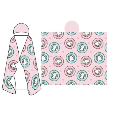 Hello Kitty strandlaken met capuchon 120 x 150 cm - polyester
