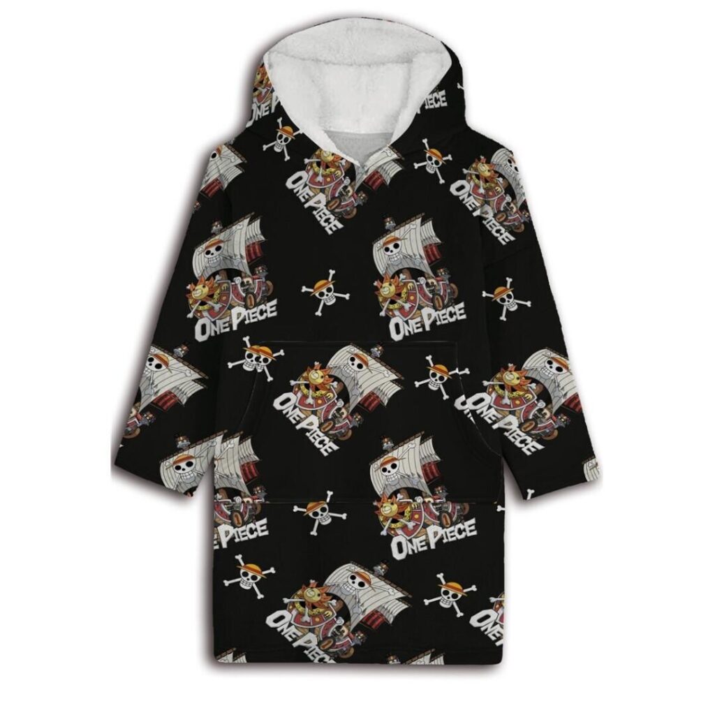 One Piece hoodie poncho zwart maat XS - L polyester - pre order