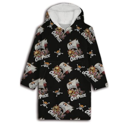 One Piece hoodie poncho zwart maat XS - L polyester - pre order
