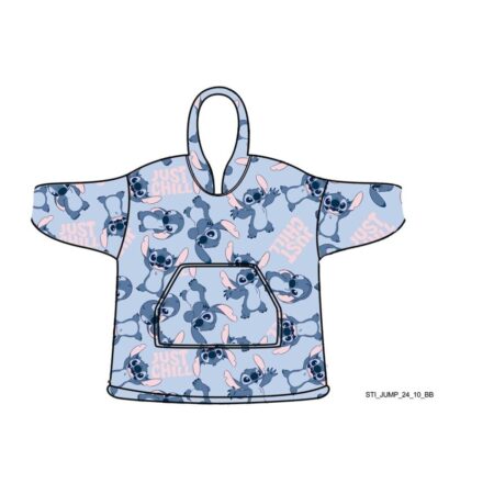 Stitch hoodie poncho chill 7 -14 jaar - polyester - pre order