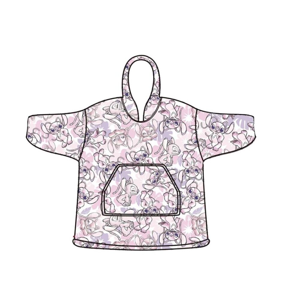 Stitch hoodie poncho 7 - 14 jaar - polyester - pre order