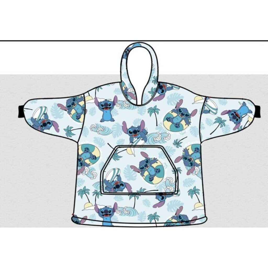 Stitch hoodie poncho palmboom 7 - 14 jaar - polyester