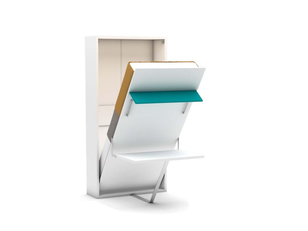 Eenpersoons opklapbed met  bureau - Happy - Turquoise