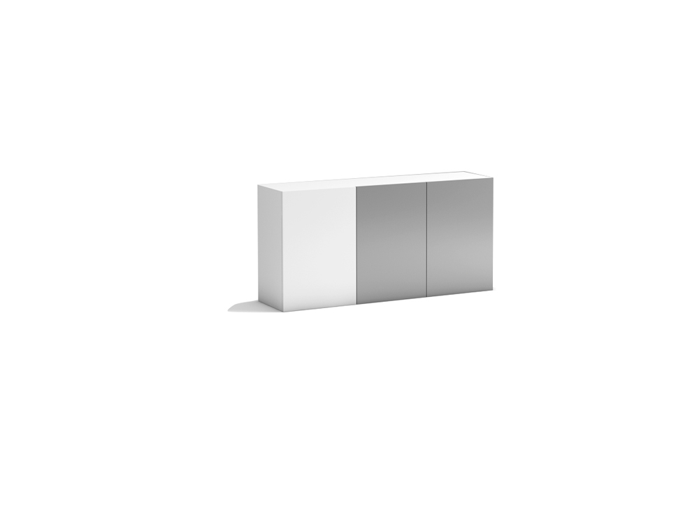 Horizontale kledingkast 3 deurs voor boven je opklapbed 142 cm breed