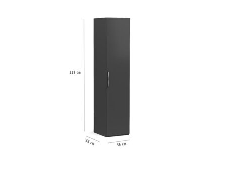 Kledingkast 50 cm voor bij opklapbed 228 cm antraciet