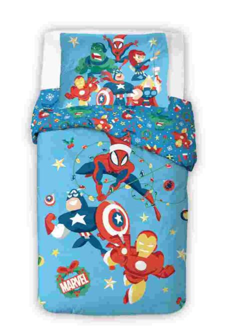 Marvel Avengers Dekbedovertrek kerst - 140 x 200 cm - 70 x 90 cm
