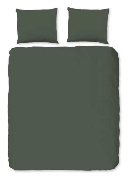Pure Dekbedovertrek "uni dessin" - Groen - (200x200/220 cm) - Microfiber