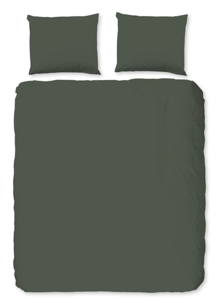 Pure Dekbedovertrek "uni dessin" - Groen - (200x200/220 cm) - Microfiber