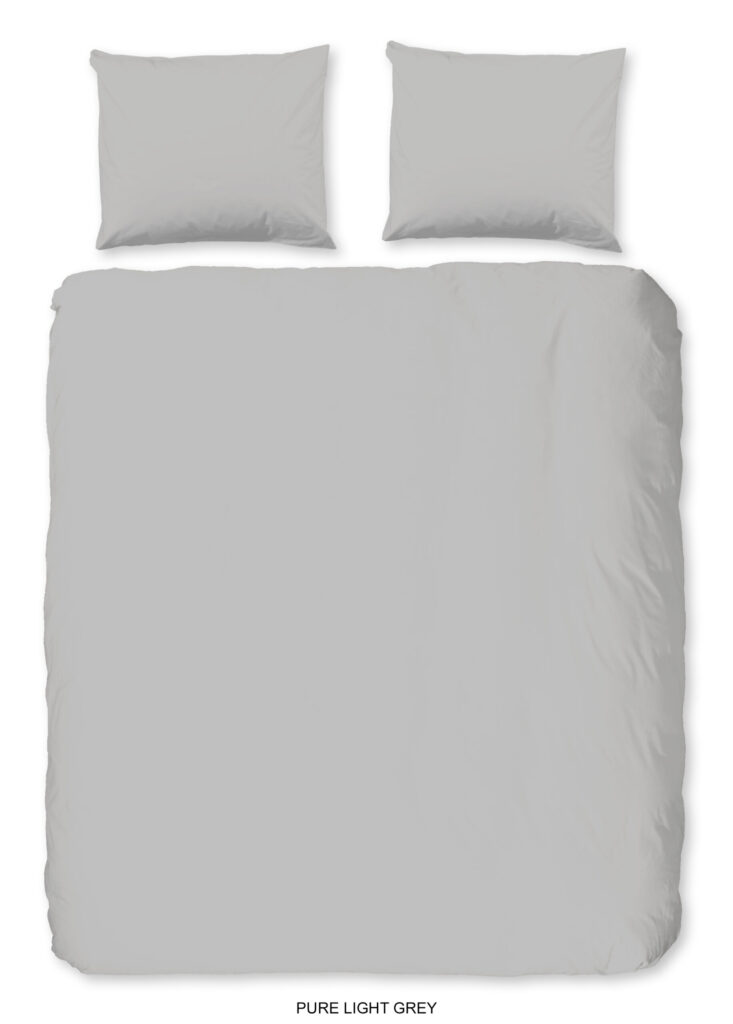 Pure Dekbedovertrek "uni dessin" - Grijs - (240x200/220 cm) - Microfiber