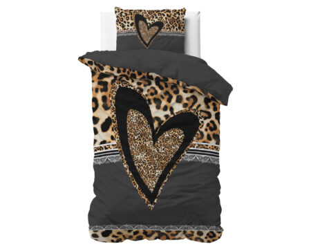 Sleeptime Panther Love Heart Bruin 135 x 200/220 cm