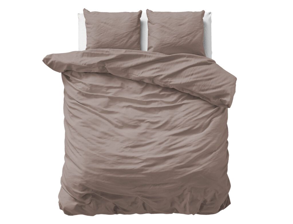 Primaviera Deluxe Uni Satijn Dekbedovertrek Taupe 135 x 200/220 cm