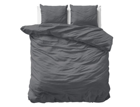 Primaviera Deluxe Uni Satijn Dekbedovertrek Antraciet 135 x 200/220 cm