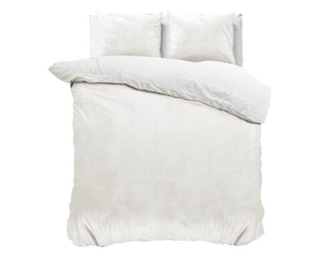 Sleeptime Velvet Uni Dekbedovertrek Wit 240 x 220 cm