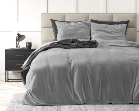 Sleeptime Velvet Uni Dekbedovertrek Grijs 200 x 220 cm