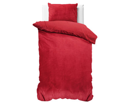Sleeptime Velvet Uni Dekbedovertrek Rood 140 x 220 cm