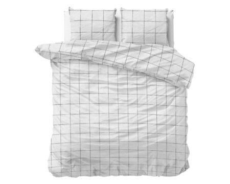Sleeptime Flanel Deep Check Wit 240 x 200/220 cm