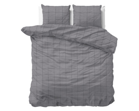 Sleeptime Flanel Deep check Grijs 240 x 200/220 cm