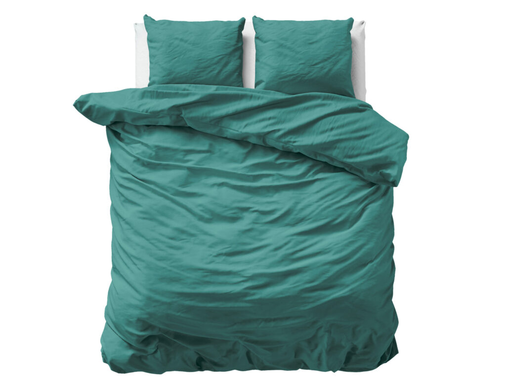 Primaviera Deluxe Uni Satijn Dekbedovertrek Donker Groen 240 x 200/220 cm