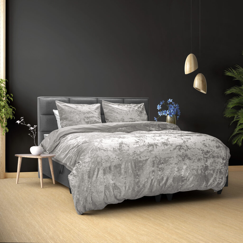 Dreamhouse Crushed Velvet Katoen Metallic Zilver 240 x 220 cm