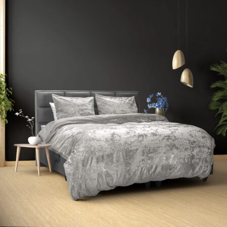 Dreamhouse Crushed Velvet Katoen Metallic Zilver 240 x 220 cm