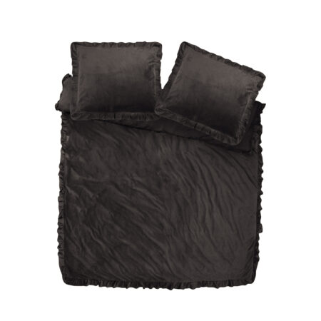 Sleeptime Velvet Ruffles Zwart 200 x 220 cm
