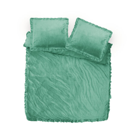 Sleeptime Velvet Ruffles Granite Green 200 x 220 cm