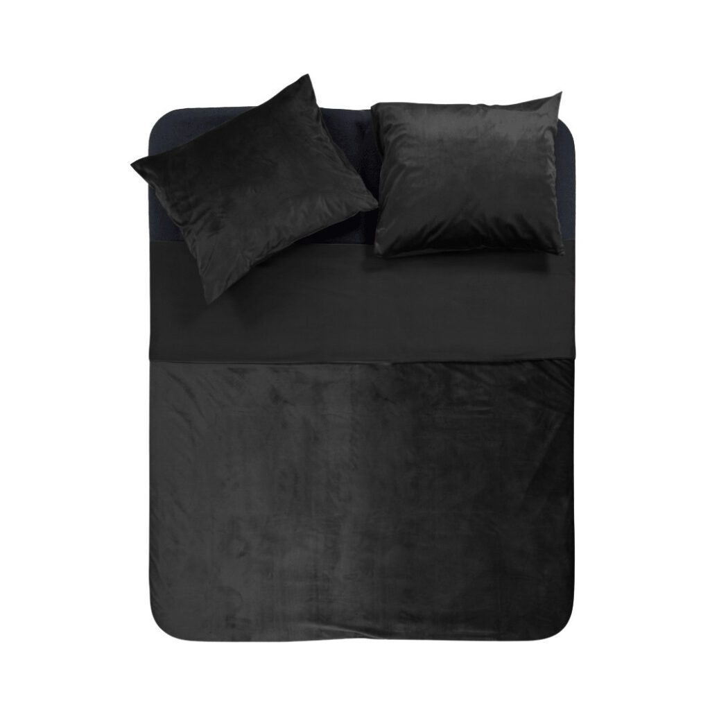Sleeptime Velvet Piping Zwart 200 x 220 cm