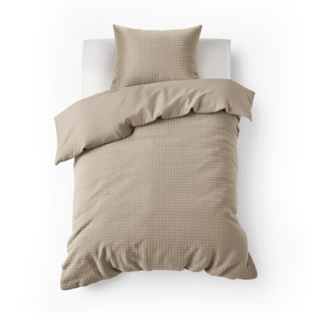 Sleeptime Check Teddy Taupe 140 x 200/220 cm