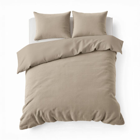 Sleeptime Check Teddy Taupe 200 x 200/220 cm