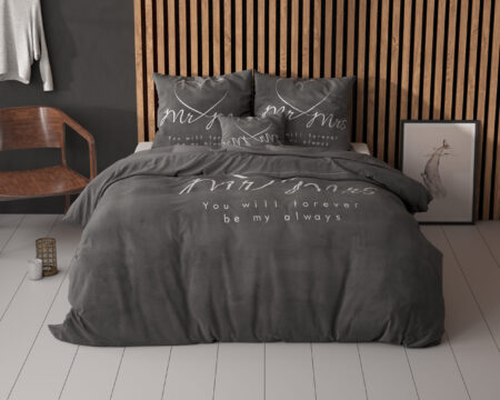 Sleeptime Mr and Mrs Heart Antraciet 240 x 200/220 cm