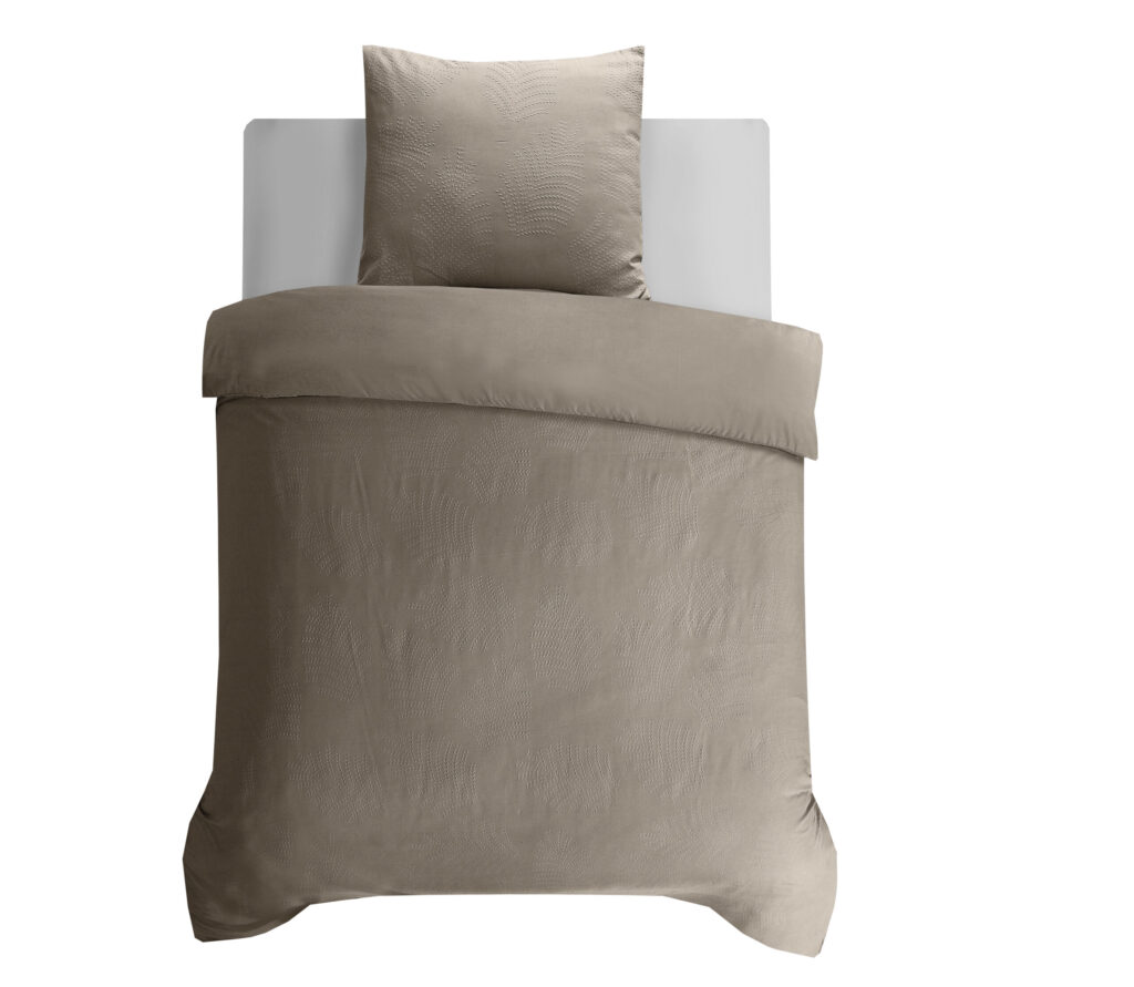 Sleeptime Leaves 3D Taupe/Grijs 140 x 200/220 cm