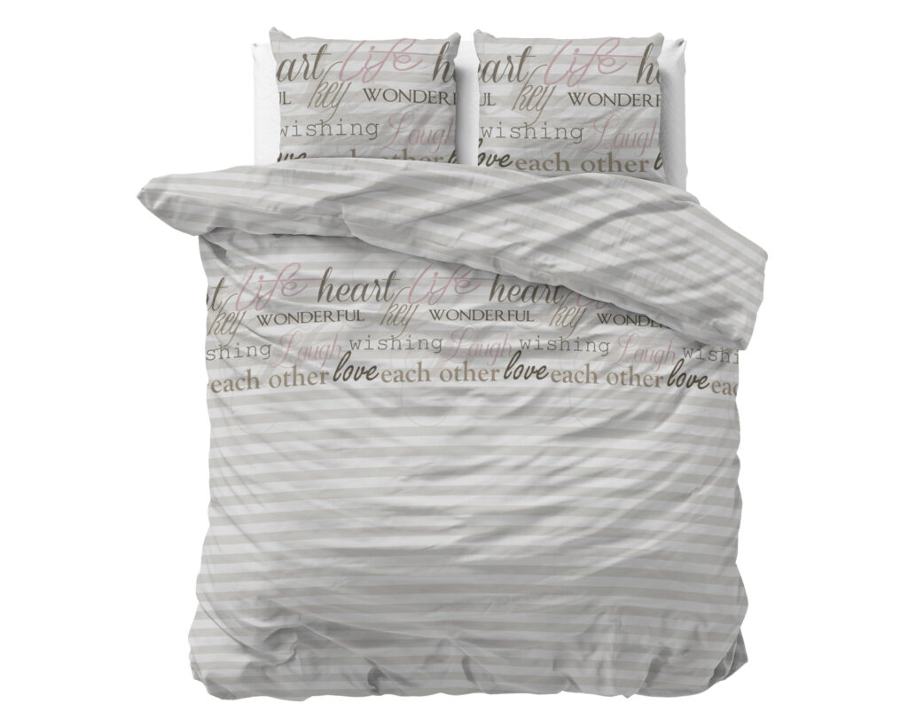 Sleeptime Pinky Words Roze 140 x 200/220 cm