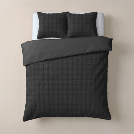 Sleeptime Faux Fur Check Zwart 240x200/220 cm
