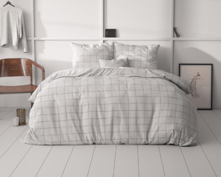 Sleeptime Check it Grijs 140 x 220 cm