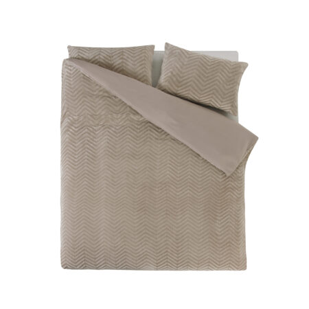 Sleeptime Chevron Teddy Taupe 200 x 200/220 cm