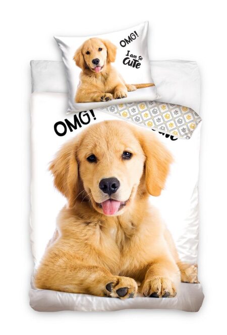 Dekbedovertrek hond 140 x 200 cm 60 x 70 cm - 100% katoen